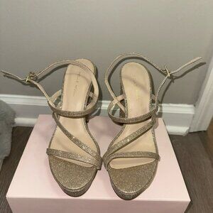 Pelle Moda sparkly gold platform chunky heel